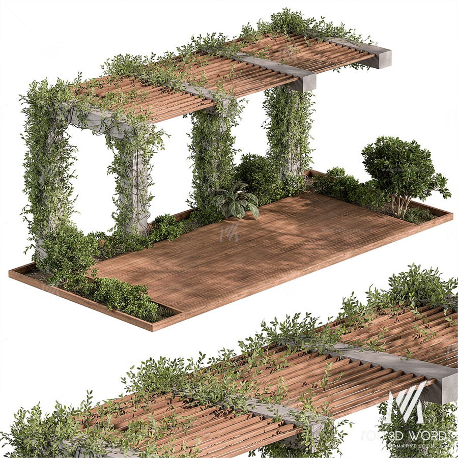 Pergola and Plant  Set 81